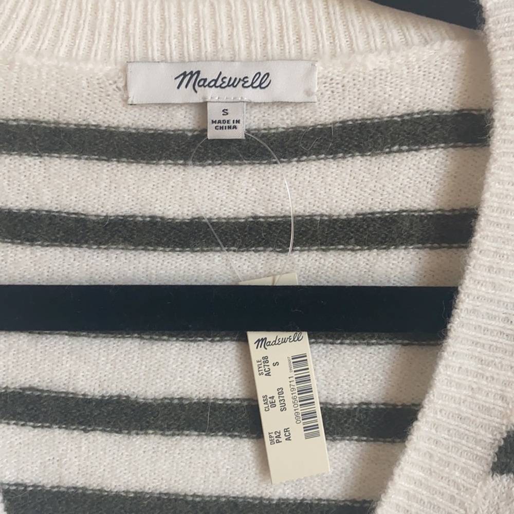 NTW MADEWELL WRAPFRONT SWEATER IN ELTHORNE STRIPE - Picture 6 of 10